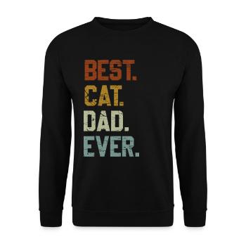 Best Cat Dad Best Cat Dad Ever Cat Motif - Unisex Sweatshirt - black - Front - Alina (178cm) & Michal (187cm)