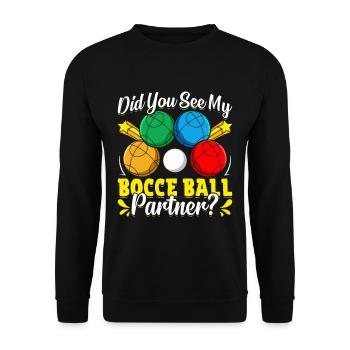 Funny Bocce Game - Unisex Sweatshirt - black - Front - Alina (178cm) & Michal (187cm)