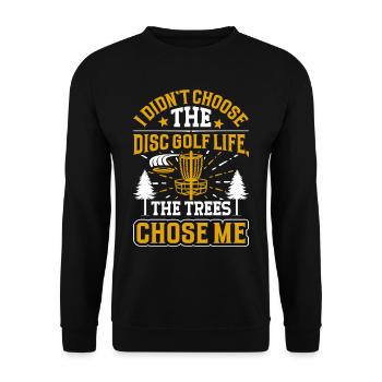Disc Golfer hit Trees and Curse - Unisex Sweatshirt - black - Front - Alina (178cm) & Michal (187cm)