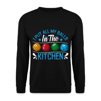 Funny Bocce Game - Unisex Sweatshirt - black - Front - Alina (178cm) & Michal (187cm)