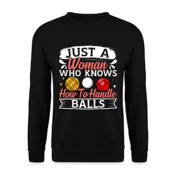 Funny Bocce Game - Unisex Sweatshirt - black - Front - Alina (178cm) & Michal (187cm)