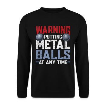 Lancer du poids Lancer du poids - Sweat-shirt Unisexe - noir - Devant - Alina (178cm) & Michal (187cm)