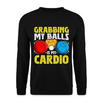 Funny Bocce Game - Unisex Sweatshirt - black - Front - Alina (178cm) & Michal (187cm)