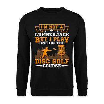 Let me play Discgolf - Unisex Sweatshirt - black - Front - Alina (178cm) & Michal (187cm)