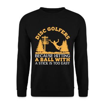 Let me play Discgolf - Unisex Sweatshirt - black - Front - Alina (178cm) & Michal (187cm)