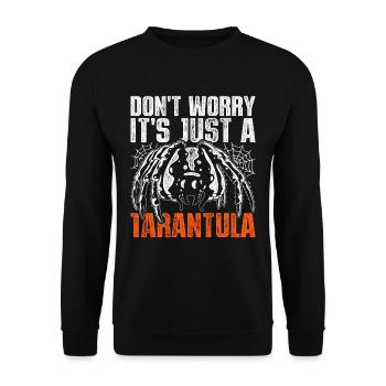 Vogelspinne Don't Worry It's Just A Tarantula - Unisex Sweatshirt - black - Front - Alina (178cm) & Michal (187cm)