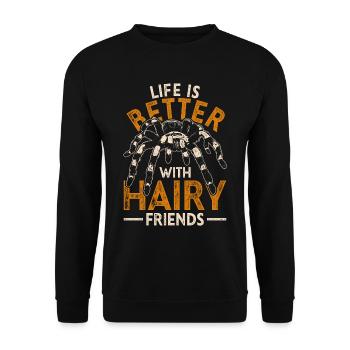 Tarantula Life Is Better With Hairy Friends - Unisex Sweatshirt - black - Front - Alina (178cm) & Michal (187cm)