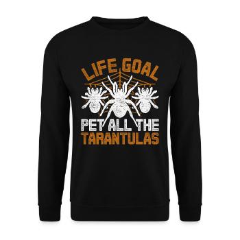 Tarantula Life Goal Pett All The Tarantulas - Unisex Sweatshirt - black - Front - Alina (178cm) & Michal (187cm)