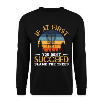 Disc Golfer hit Trees and Curse - Unisex Sweatshirt - black - Front - Alina (178cm) & Michal (187cm)