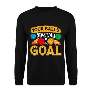 Funny Bocce Game - Unisex Sweatshirt - black - Front - Alina (178cm) & Michal (187cm)