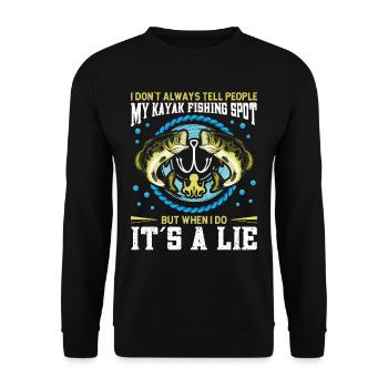 Fishing Kayak Paddling - Unisex Sweatshirt - black - Front - Alina (178cm) & Michal (187cm)