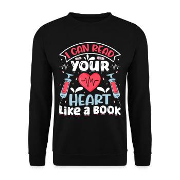 Nursing Assistant Design - Unisex Sweatshirt - black - Front - Alina (178cm) & Michal (187cm)