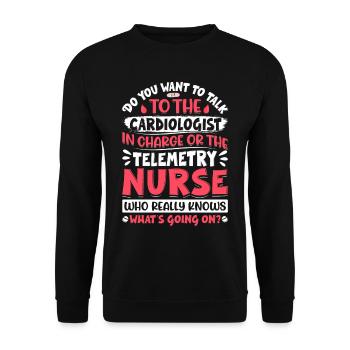 Nursing Assistant Design - Unisex Sweatshirt - black - Front - Alina (178cm) & Michal (187cm)