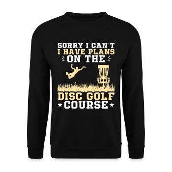 Disc Golfer hit Trees and Curse - Unisex Sweatshirt - black - Front - Alina (178cm) & Michal (187cm)