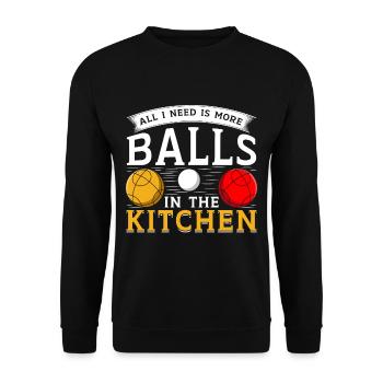 Funny Bocce Game - Unisex Sweatshirt - black - Front - Alina (178cm) & Michal (187cm)