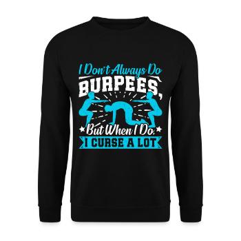 Burpees Exercices Entraînement - Sweat-shirt Unisexe - noir - Devant - Alina (178cm) & Michal (187cm)