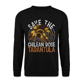 Vogelspinne Save The Chilean Rose Tarantula - Unisex Sweatshirt - black - Front - Alina (178cm) & Michal (187cm)