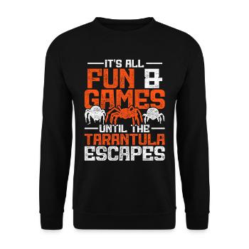 Vogelspinne Until The Tarantula Escapes - Unisex Sweatshirt - black - Front - Alina (178cm) & Michal (187cm)