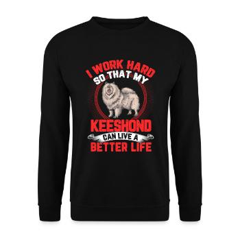 Travailler pour mon Wolfsspitz German Keeshond - Sweat-shirt Unisexe - noir - Devant - Alina (178cm) & Michal (187cm)