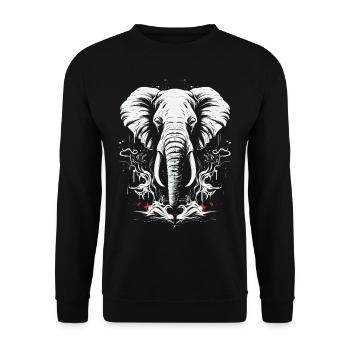 Eléphant Afrique Motif animal Animaux sauvages Animaux - Sweat-shirt Unisexe - noir - Devant - Alina (178cm) & Michal (187cm)