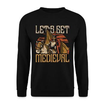 Mittelalterfest Let's Get Medieval - Unisex Pullover - Schwarz - Vorne - Alina (178cm) & Michal (187cm)