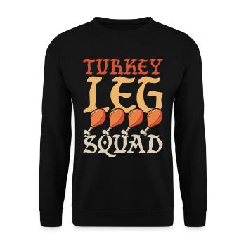 Mittelalterfest Mittelaltermarkt Turkey Leg Squad - Unisex Pullover - Schwarz - Vorne - Alina (178cm) & Michal (187cm)