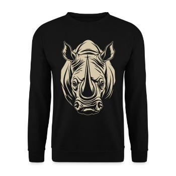 Rhino Africa Animal Motif Wildlife Animal Safari - Unisex Sweatshirt - black - Front - Alina (178cm) & Michal (187cm)