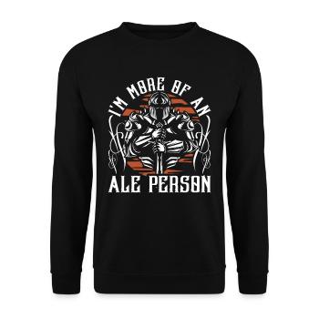 Mittelalterfest I'm More Of An Ale Person - Unisex Pullover - Schwarz - Vorne - Alina (178cm) & Michal (187cm)