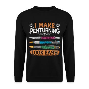 Pen Turning Kit - Unisex Pullover - Schwarz - Vorne - Alina (178cm) & Michal (187cm)