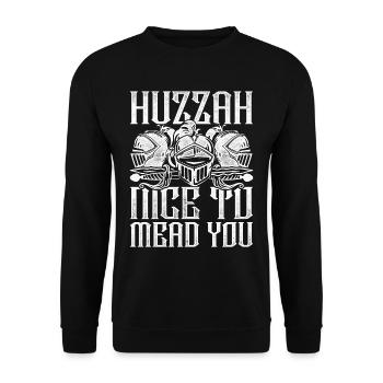 Mittelalterfest Huzzah Nice To Mead You - Unisex Pullover - Schwarz - Vorne - Alina (178cm) & Michal (187cm)