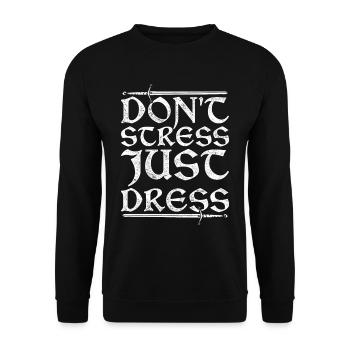 Mittelalterfest Don't Stress Just Dress - Unisex Pullover - Schwarz - Vorne - Alina (178cm) & Michal (187cm)