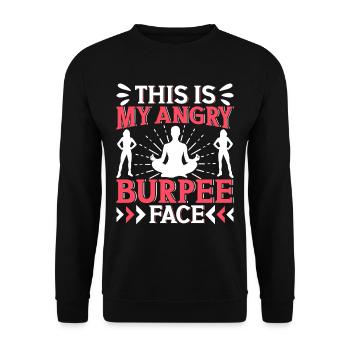 Burpees Exercices Entraînement - Sweat-shirt Unisexe - noir - Devant - Alina (178cm) & Michal (187cm)