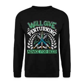 Pen Turning Kit - Unisex Pullover - Schwarz - Vorne - Alina (178cm) & Michal (187cm)