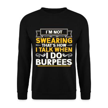 Burpees Exercices Entraînement - Sweat-shirt Unisexe - noir - Devant - Alina (178cm) & Michal (187cm)