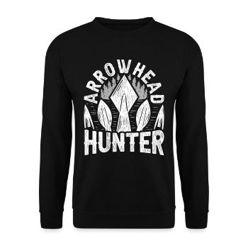 Pfeilspitzen Speerspitze Arrowhead Hunter - Unisex Pullover - Schwarz - Vorne - Alina (178cm) & Michal (187cm)