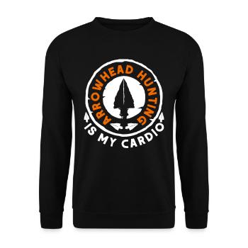 La chasse à la pointe de flèche Pfeilspitzen est mon cardio - Sweat-shirt Unisexe - noir - Devant - Alina (178cm) & Michal (187cm)