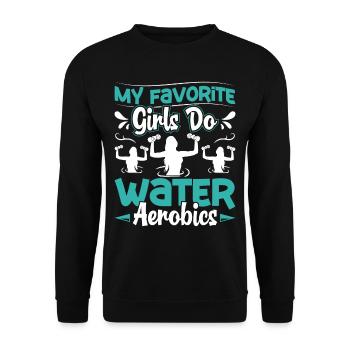 Aerobic Exercise Designs - Unisex Sweatshirt - black - Front - Alina (178cm) & Michal (187cm)