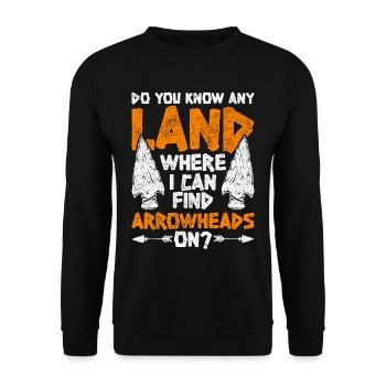 Pfeilspitzen Speerspitze Arrowhead Hunter - Unisex Pullover - Schwarz - Vorne - Alina (178cm) & Michal (187cm)