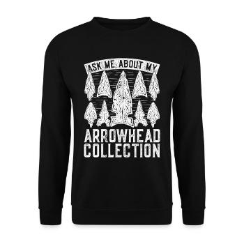 Ask Me About My Arrowhead Collection - Unisex Pullover - Schwarz - Vorne - Alina (178cm) & Michal (187cm)
