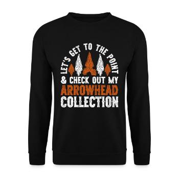 Pfeilspitzen Speerspitze Arrowhead Hunter - Unisex Pullover - Schwarz - Vorne - Alina (178cm) & Michal (187cm)