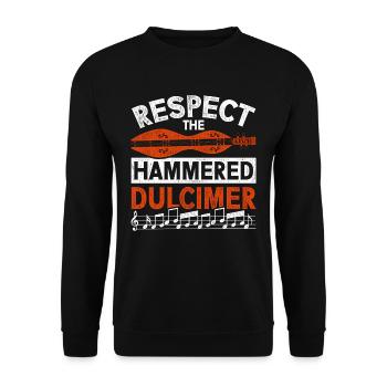 Dulcimore Respect The Hammered Dulcimer - Unisex Pullover - Schwarz - Vorne - Alina (178cm) & Michal (187cm)