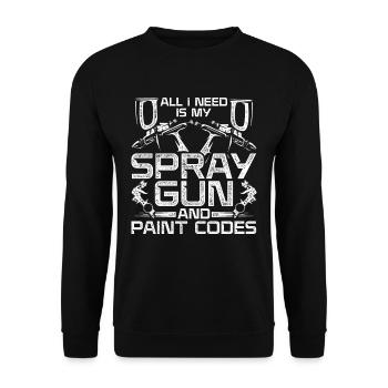 Car Painter Spray Gun And Paint Codes - Unisex Sweatshirt - black - Front - Alina (178cm) & Michal (187cm)