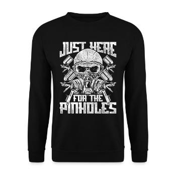 Car Painter Just Here For The Pinholes - Unisex Sweatshirt - black - Front - Alina (178cm) & Michal (187cm)