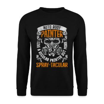 Vehicle Painter Car Painter Spray-tacular - Unisex Sweatshirt - black - Front - Alina (178cm) & Michal (187cm)