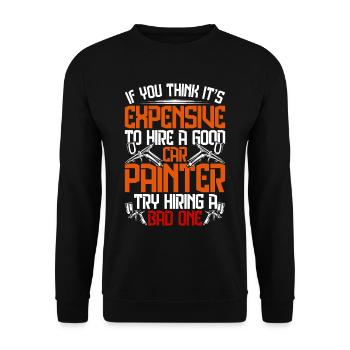 Vehicle Painter Car Painter - Unisex Sweatshirt - black - Front - Alina (178cm) & Michal (187cm)