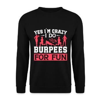 Burpees Exercices Entraînement - Sweat-shirt Unisexe - noir - Devant - Alina (178cm) & Michal (187cm)