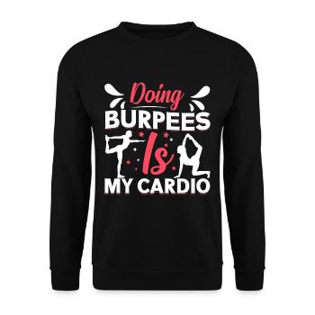 Burpees Exercices Entraînement - Sweat-shirt Unisexe - noir - Devant - Alina (178cm) & Michal (187cm)