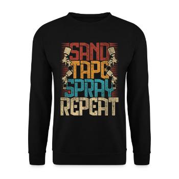Car Painter Sand Tape Spray Repeat - Unisex Sweatshirt - black - Front - Alina (178cm) & Michal (187cm)