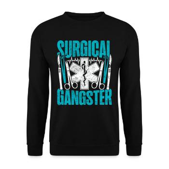 Chirurgischer Assistent Surgical Gangster - Unisex Pullover - Schwarz - Vorne - Alina (178cm) & Michal (187cm)