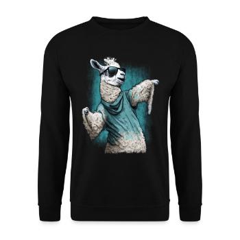 Llama Alpaca Animal Gift Idea - Unisex Sweatshirt - black - Front - Alina (178cm) & Michal (187cm)